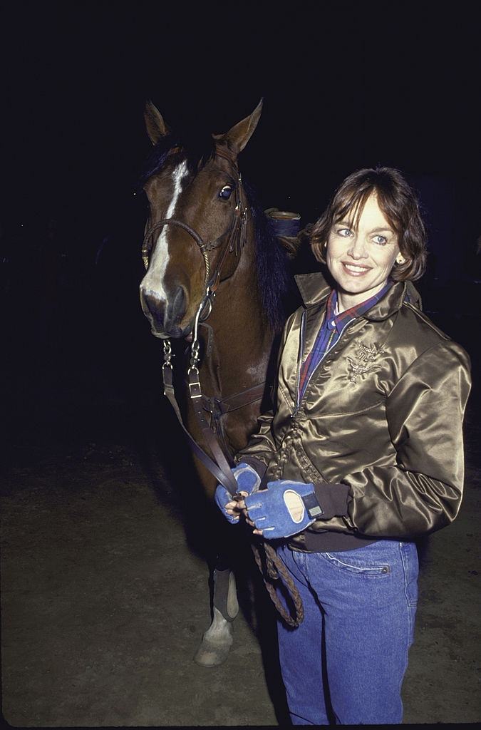 Pamela Sue Martin with horse, 1992.