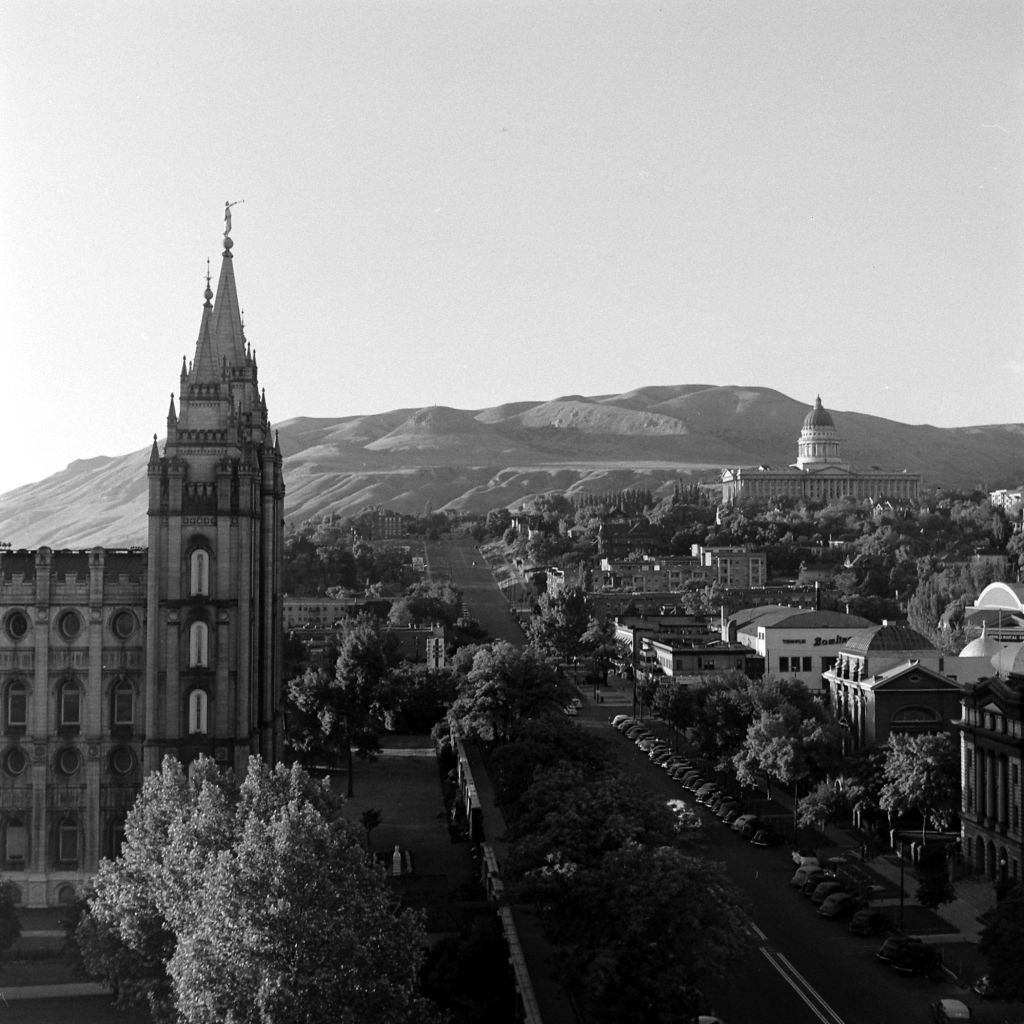 Salt Lake Temple in Salt Lake City, June 1948.