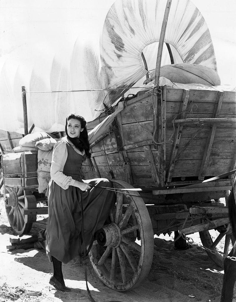 Linda Darnell in Salt Lake City for the shooting of 'Brigham Young' in 1940.