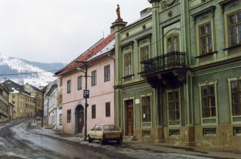 The long rising main street, Banská Štiavnica