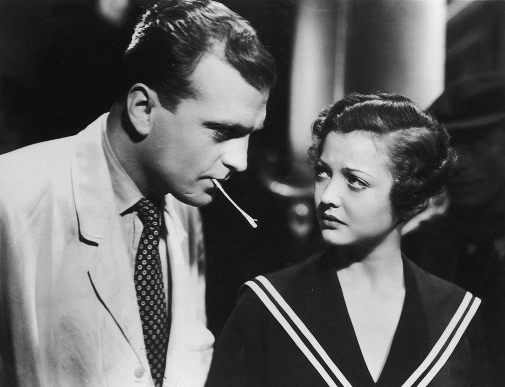 Sylvia Sidney with John Loder in the movie 'Sabotage', 1936.