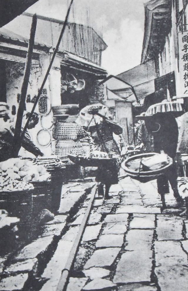 Chinese narrow street in Old Kowloon City