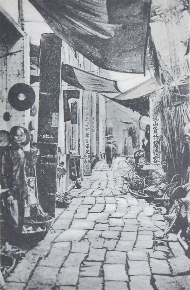 Chinese narrow street in Old Kowloon City