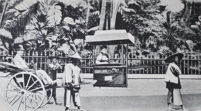 Sedan-chair and rickshaw