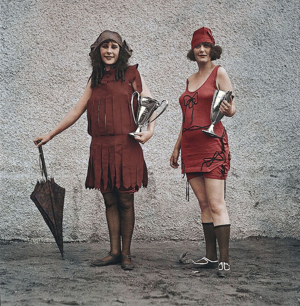 Iola Swinnerton and Anna Neibel, winners of a beauty contest at Washington's Tidal Bathing Beach, 1922.