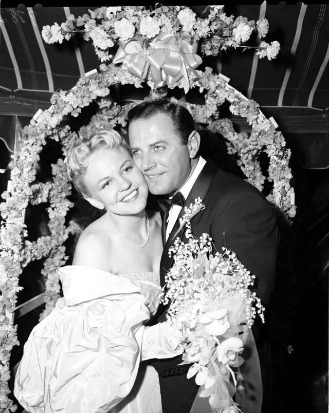 Singer and actress Peggy Lee married husband Brad Dexter in Los Angeles, 1953