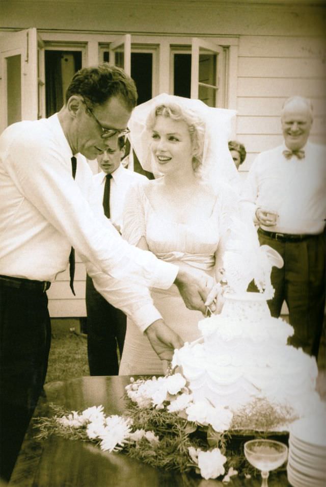 Marilyn Monroe on her wedding day, 1956