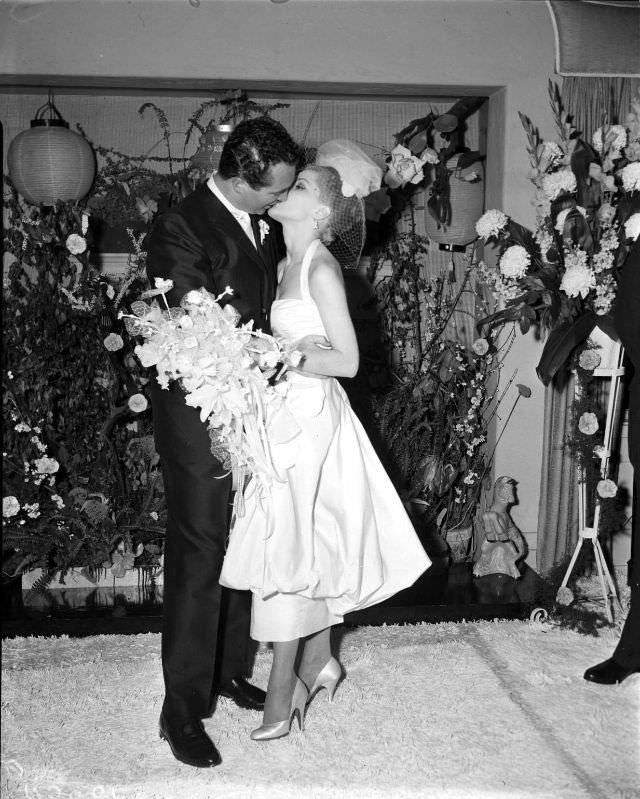 Hollywood actress Debra Paget married David Street in Los Angeles, California, 1958