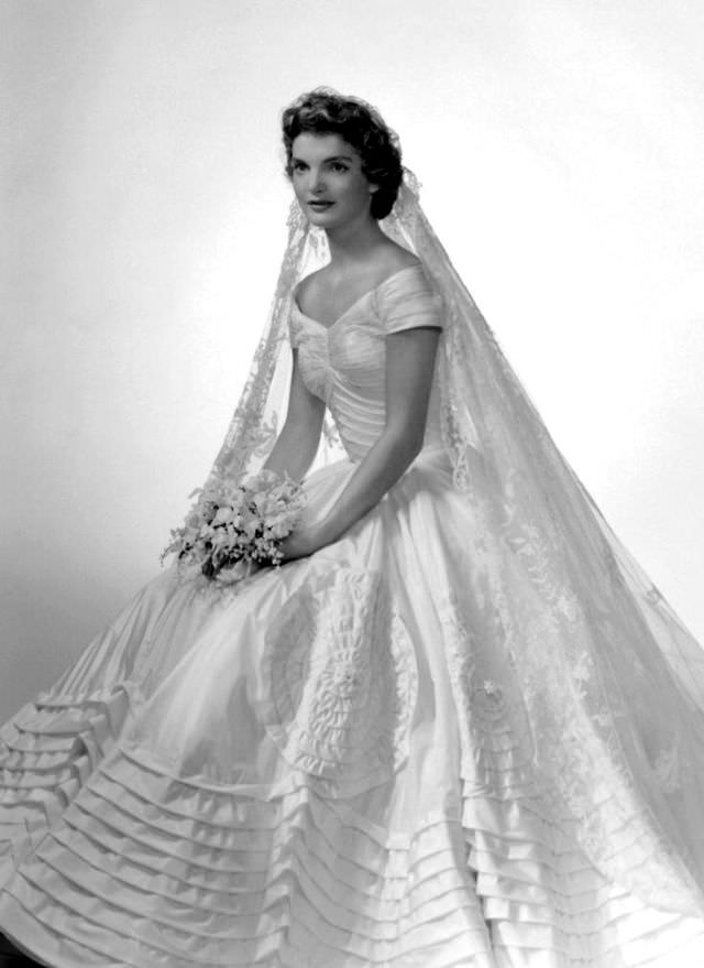 Jacqueline Bouvier married then-U.S. Representative John Fitzgerald 'Jack' Kennedy in September 1953 in Newport, Rhode Island.
