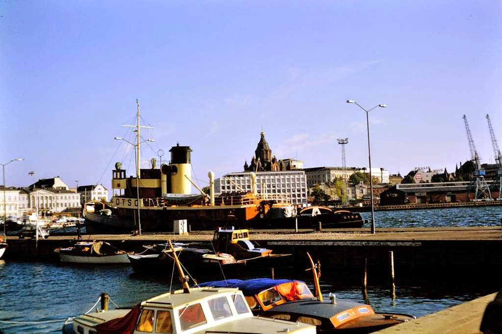 Ocean going tug, and Russian church, 1960s