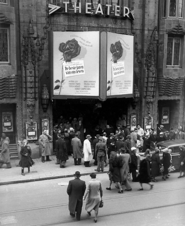 De beste jaren van ons leven (The best years of our lives, 1946) by William Wyler, film of the month, Reguliersbreestraat. Amsterdam, February 9, 1948