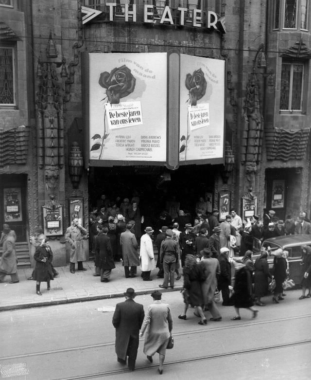 De beste jaren van ons leven (The best years of our lives, 1946) by William Wyler, film of the month, Reguliersbreestraat. Amsterdam, February 9, 1948