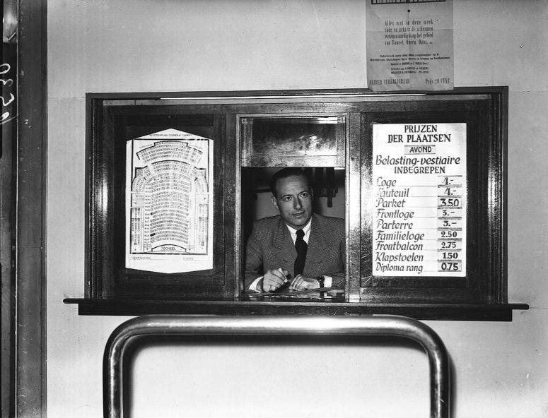 Bureau member E.A.G. (Ab) Hock employed for 25 years at the Centraal Theater, Amstelstraat 14-18. Amsterdam, September 13, 1949