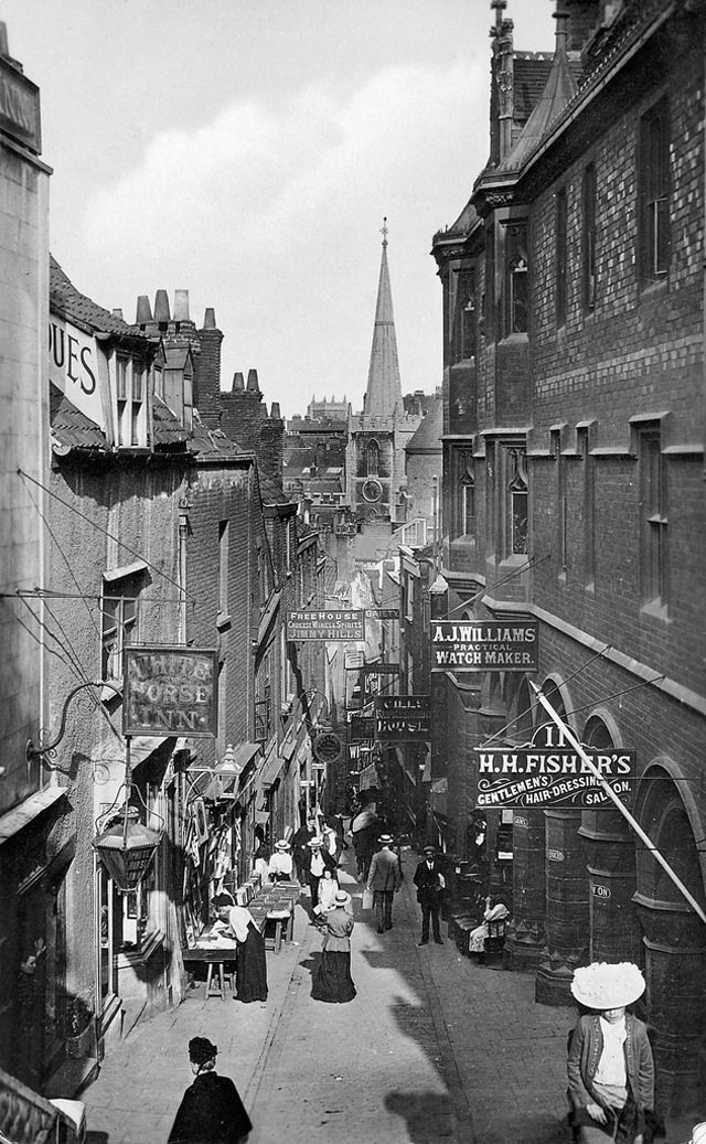 Christmas Steps, Lewins Mead, Bristol, 1899