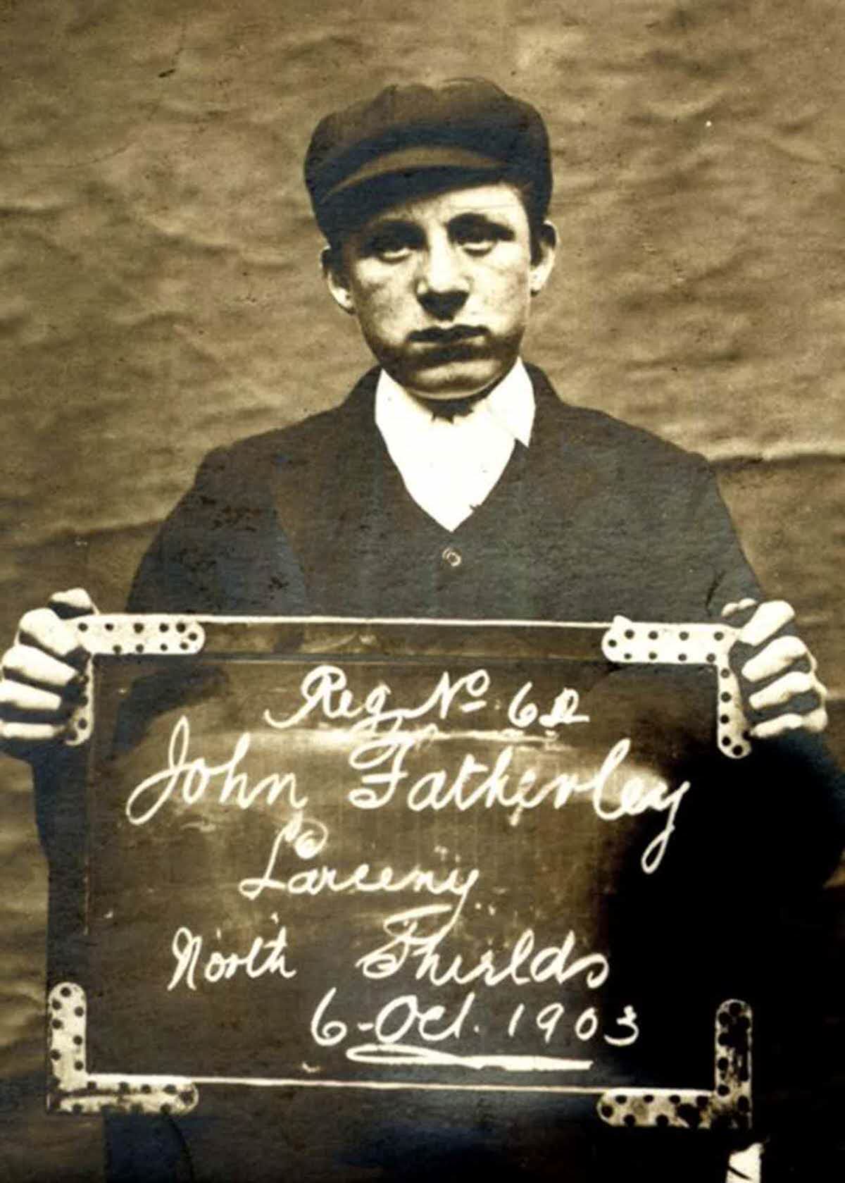 John Fatherley, 16, arrested for stealing from a ship chandler’s store, 1903.