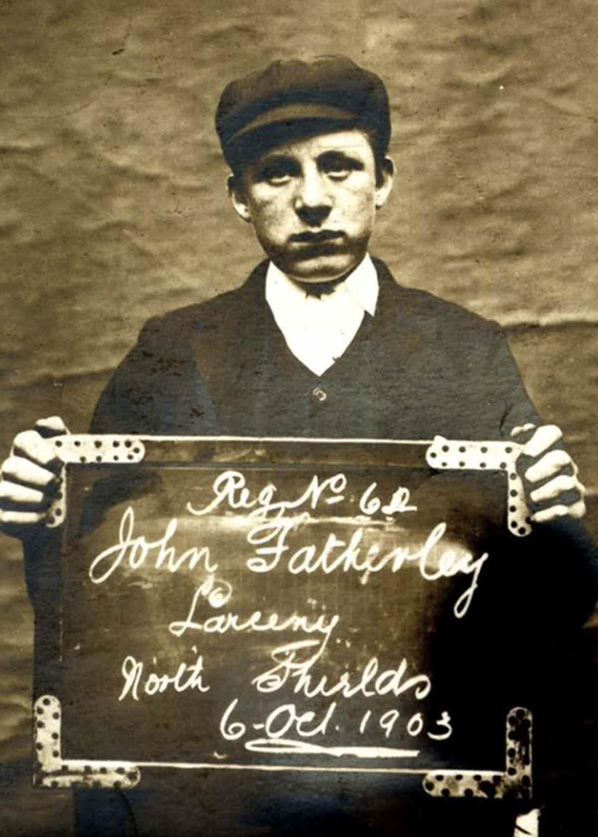 John Fatherley, 16, arrested for stealing from a ship chandler’s store, 1903.