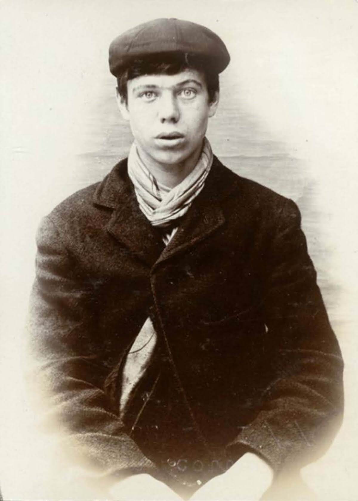 John Scott, age unspecified, arrested for stealing from a shop door, 1906.