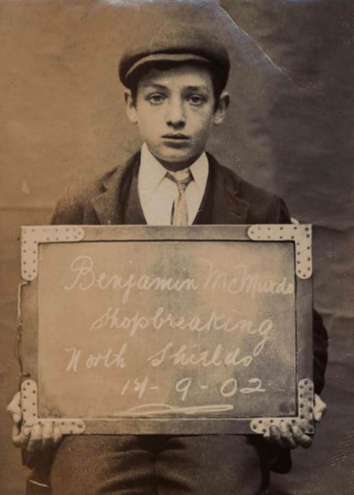 Benjamin McMurdo, 15, arrested for breaking into shops, 1905.