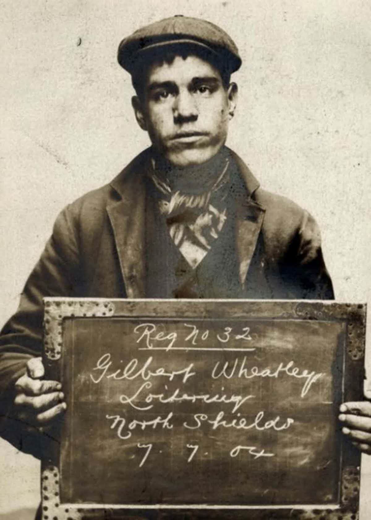 Gilbert Wheatley, 19, arrested for loitering with intent to commit a felony, 1904.