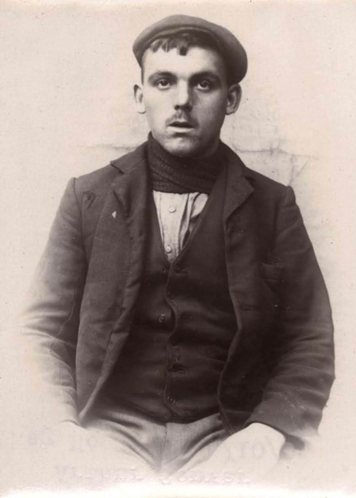Arthur Convery, 19, arrested for stealing from a gas meter, 1905.