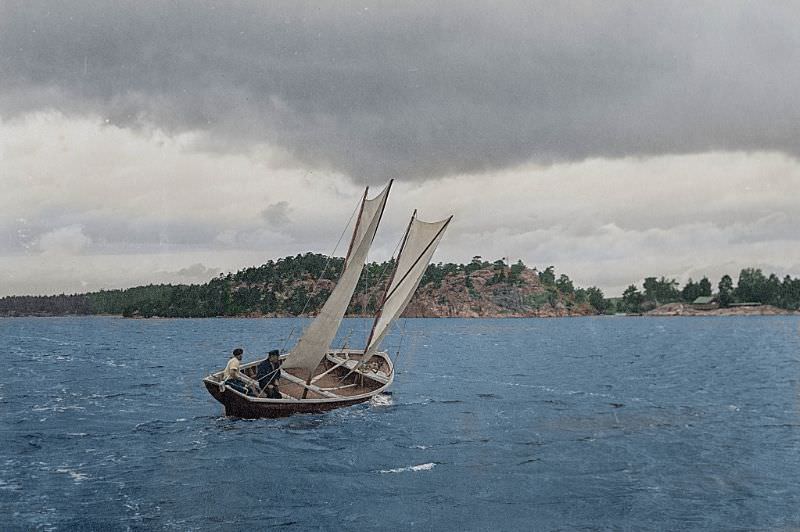 A traditional fishing boat in the Finnish archipelago in 1932