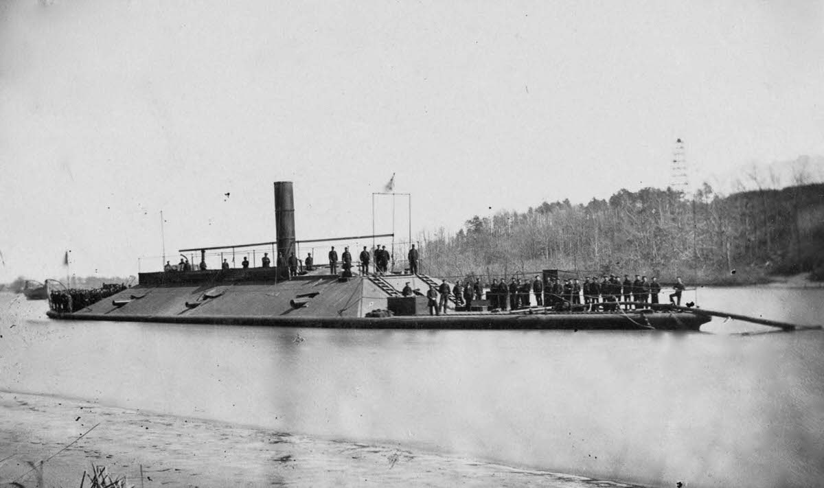 The Confederate gunboat Atlanta after its capture by Union forces, 1864.