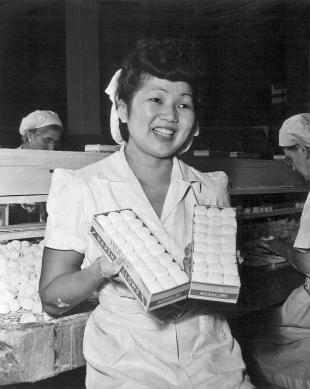 Miss Susie Yuasa, 18, a former evacuee from the Jerome Relocation Center.