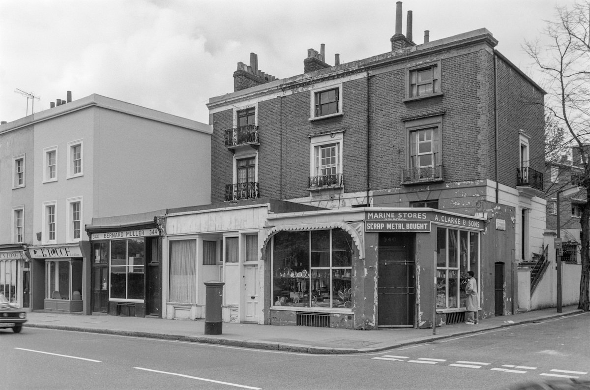 Marine Stores, Fulham Road, West Brompton, Kensington and Chelsea, 1988