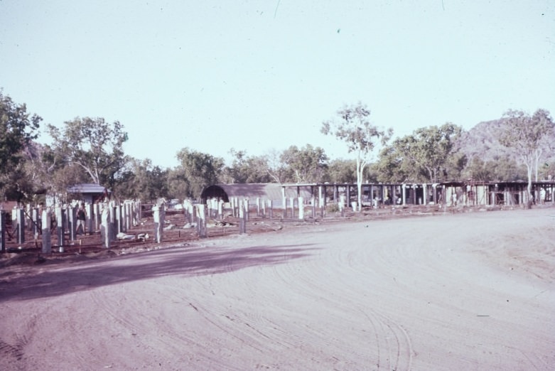 Hostel Block under Construction and Mount Cyril, October 1960