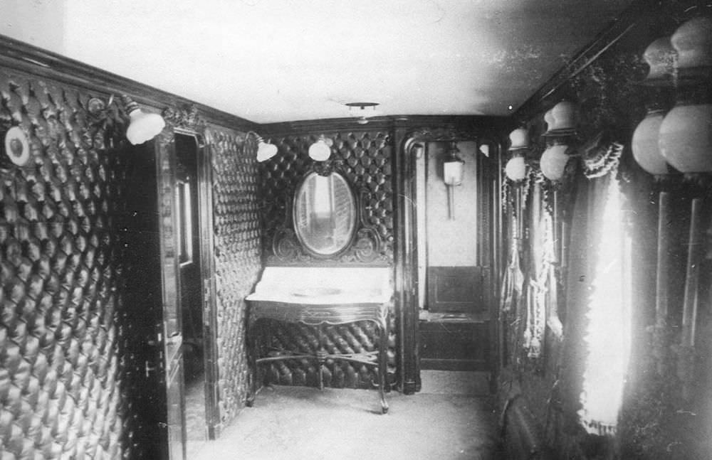 Interior view of one of the carriages.