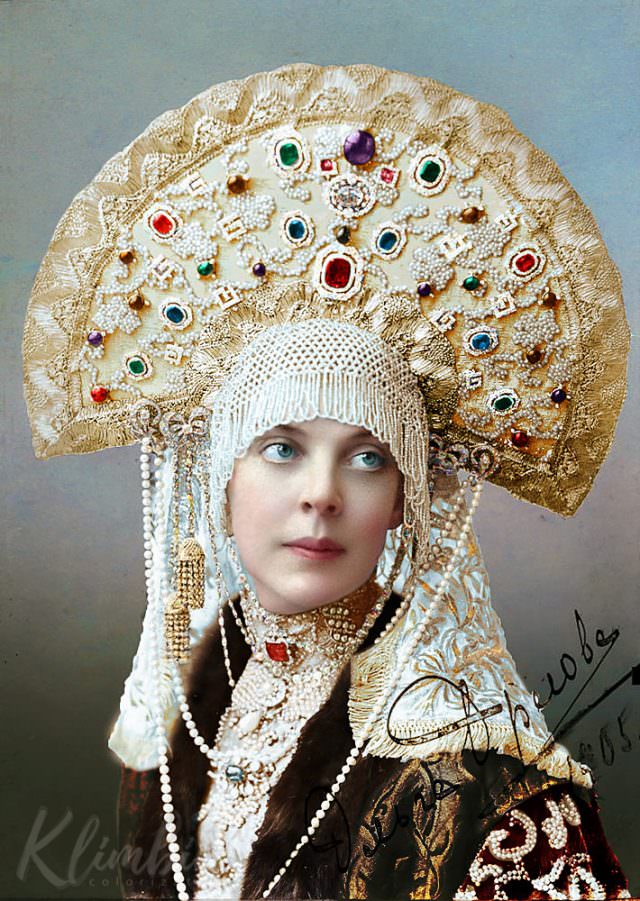 Princess Olga Orlova in Masquerade Costume for the Ball