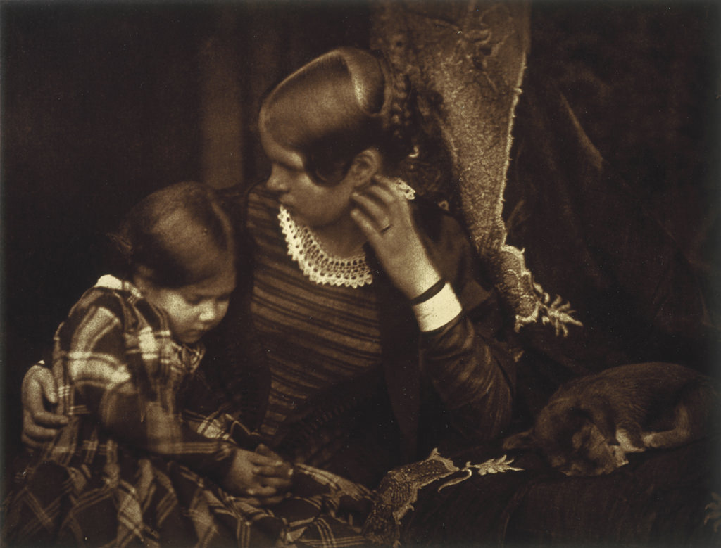 Harriet Farnie and Miss Farnie with a Sleeping Puppy, Brownie
