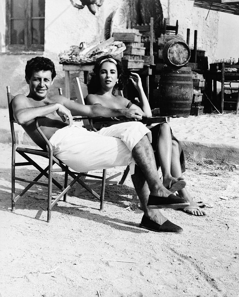 Elizabeth Taylor, and actor, Eddie Fishe shortly after their marriage on location in Spain where Elizabeth was making the movie, "Suddenly Last Summer."