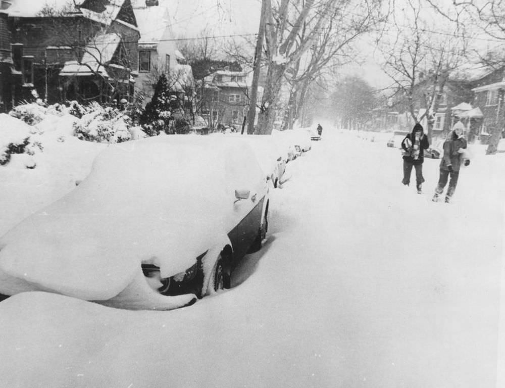 Cars are barely visible on Townsend Ave., Clifton.