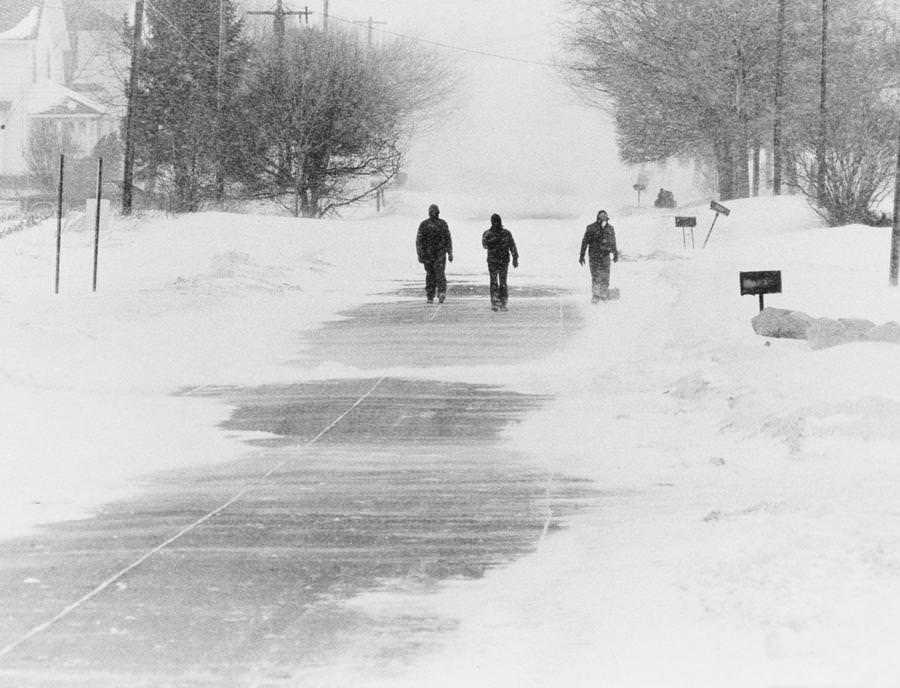 A street in Rittman is covered in snow, as were many streets in the Summit County region during the blizzard of 1978.