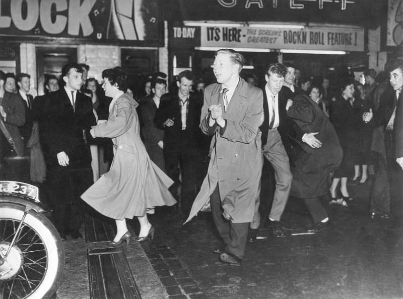 Young people dancing to rock & roll, Manchester, 1956.
