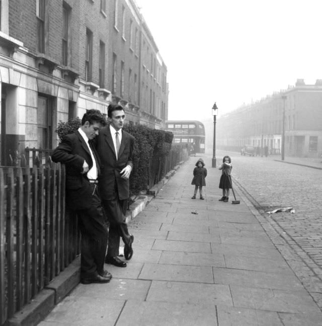 A pair of 'spivs' hanging out, London, 1954.