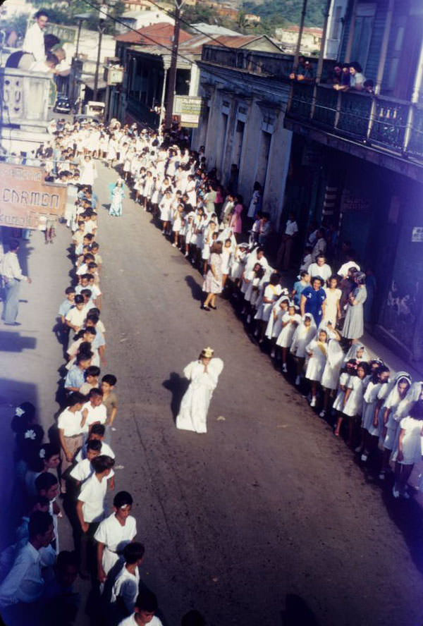 Good Friday procession seen from above, Cayey