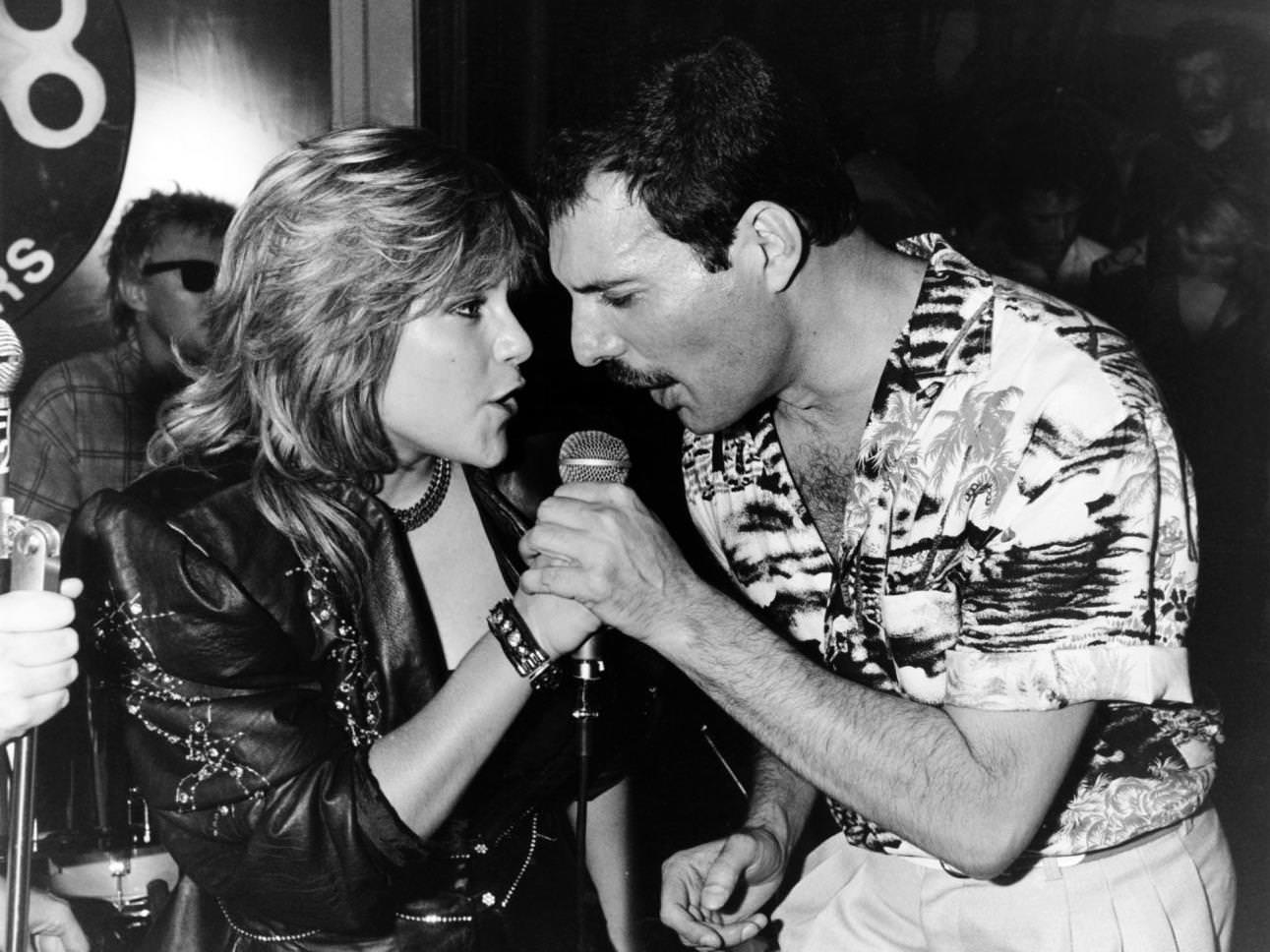 Freddie Mercury with Samantha Fox