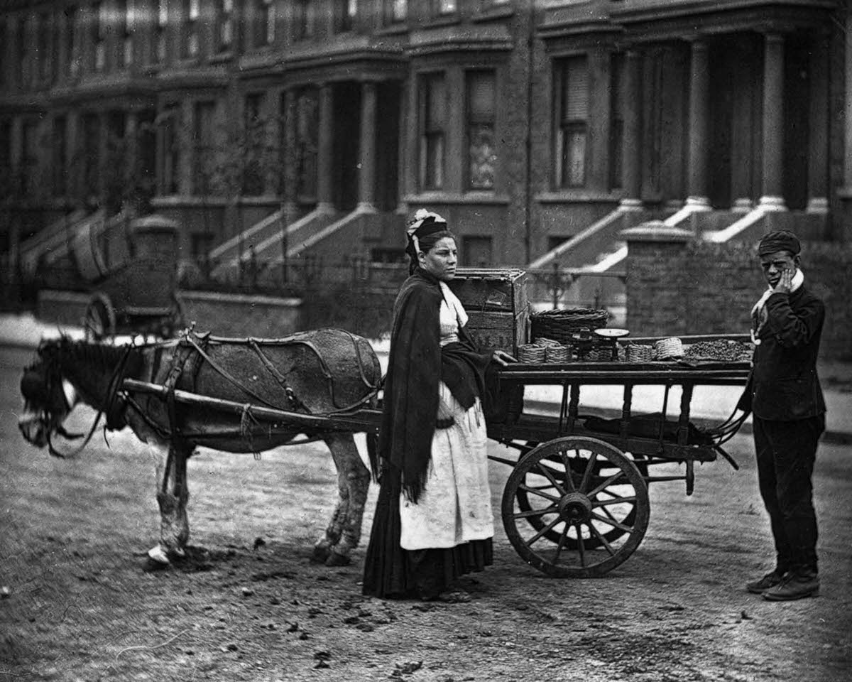 A fruit vendor, 1873.