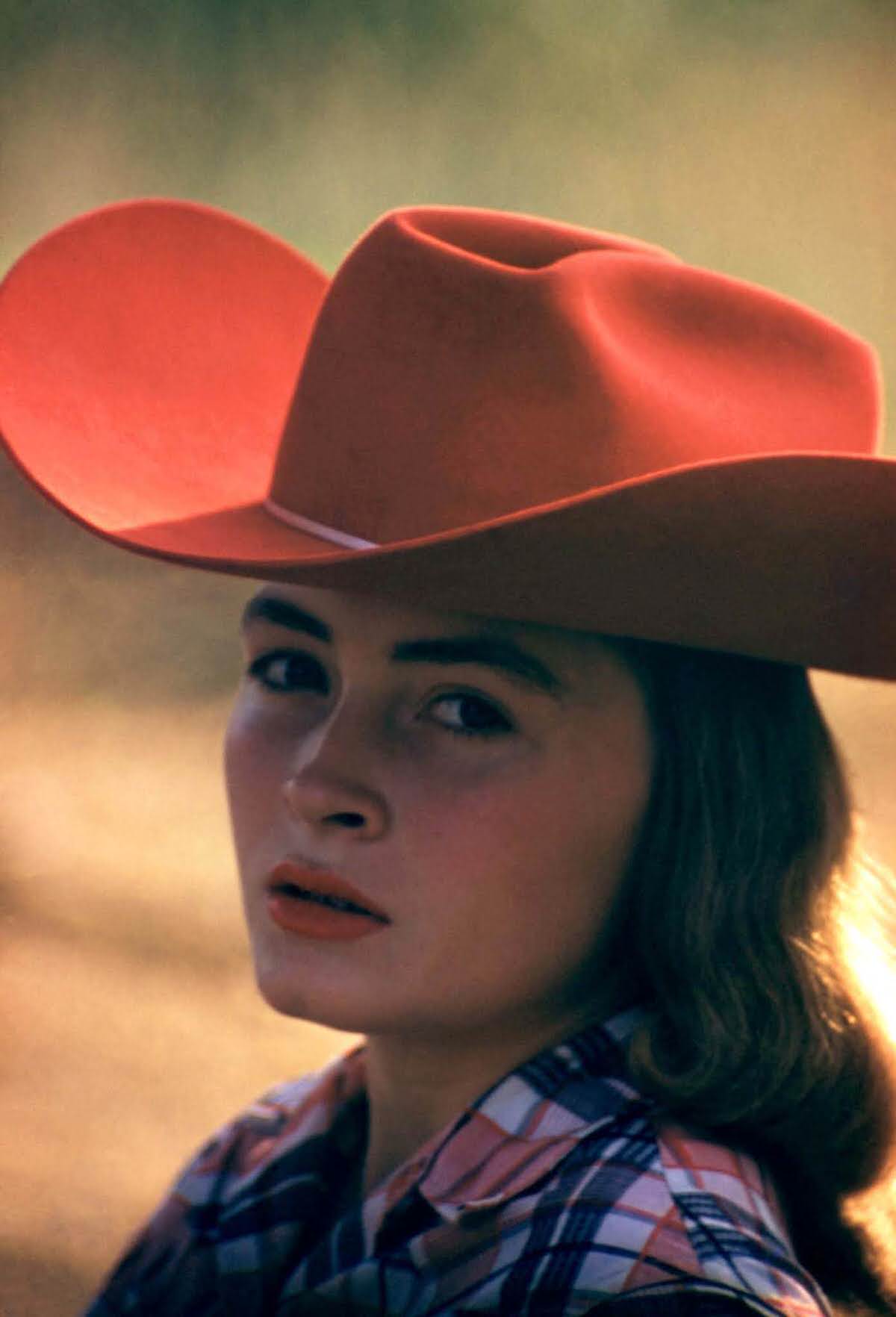 Cowgirl posing for a portrait in Portland, Oregon, circa September 1958