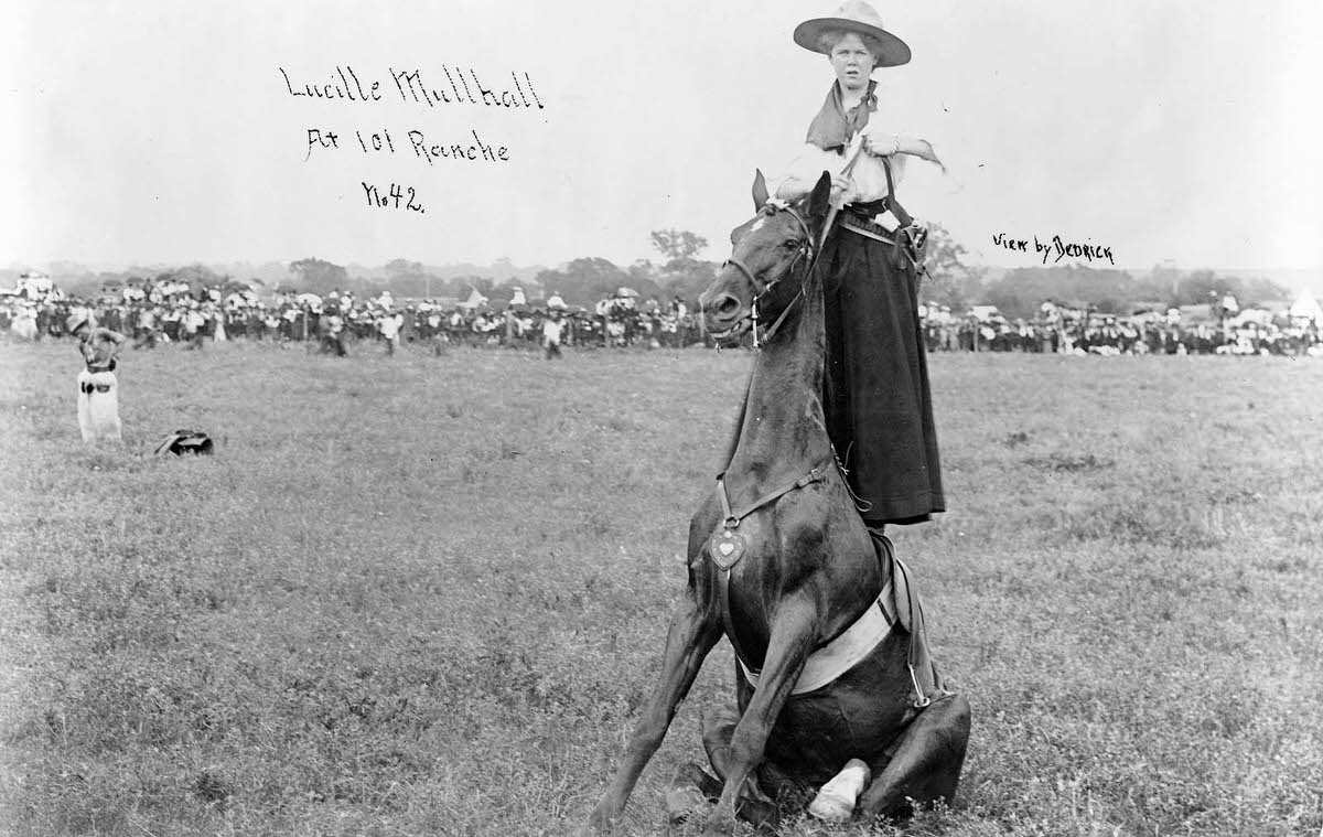 Lucille Mullhall at 101 Ranch, Oklahoma, in 1909.