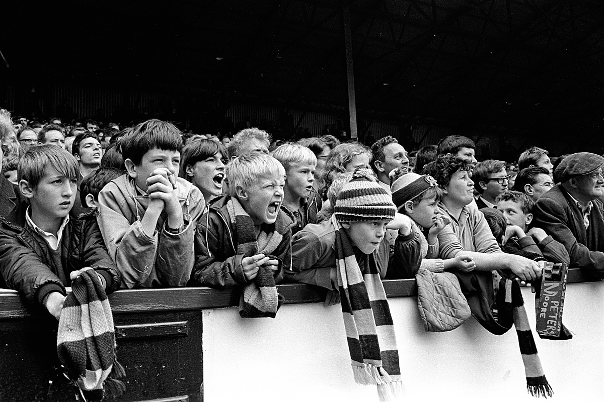 Children watching West Han at Upton Park in London’s East End 1960’s