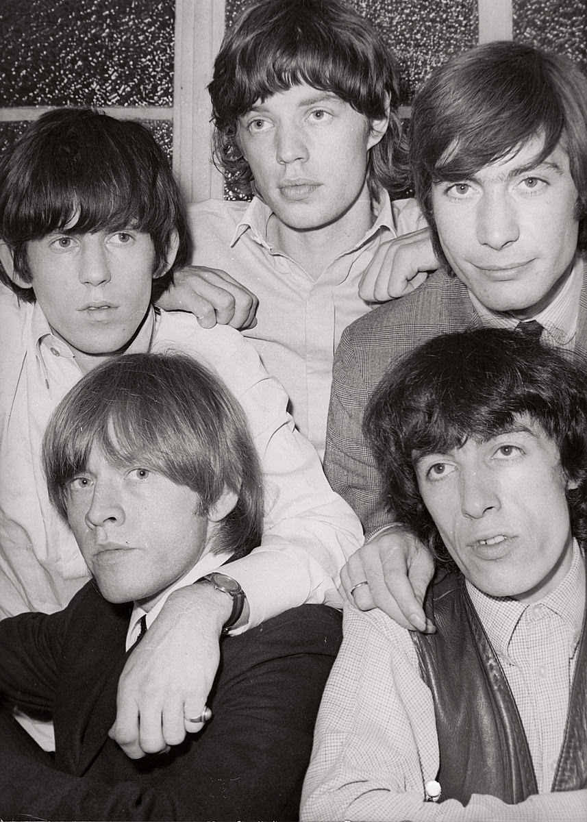Rolling Stones backstage at The Romford Odeon in the 1960s.