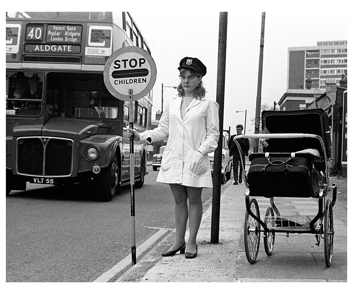 Leslie Lucking combined the roles of Lollipop lady and mother to her daughter Tracey Forest Gate 1967