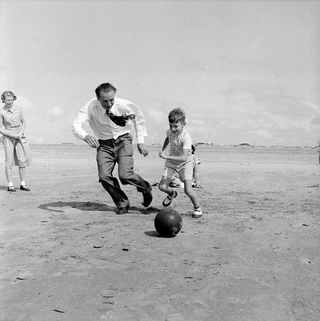 The country's most famous football player, Stanley Matthews of Blackpool, 1954.