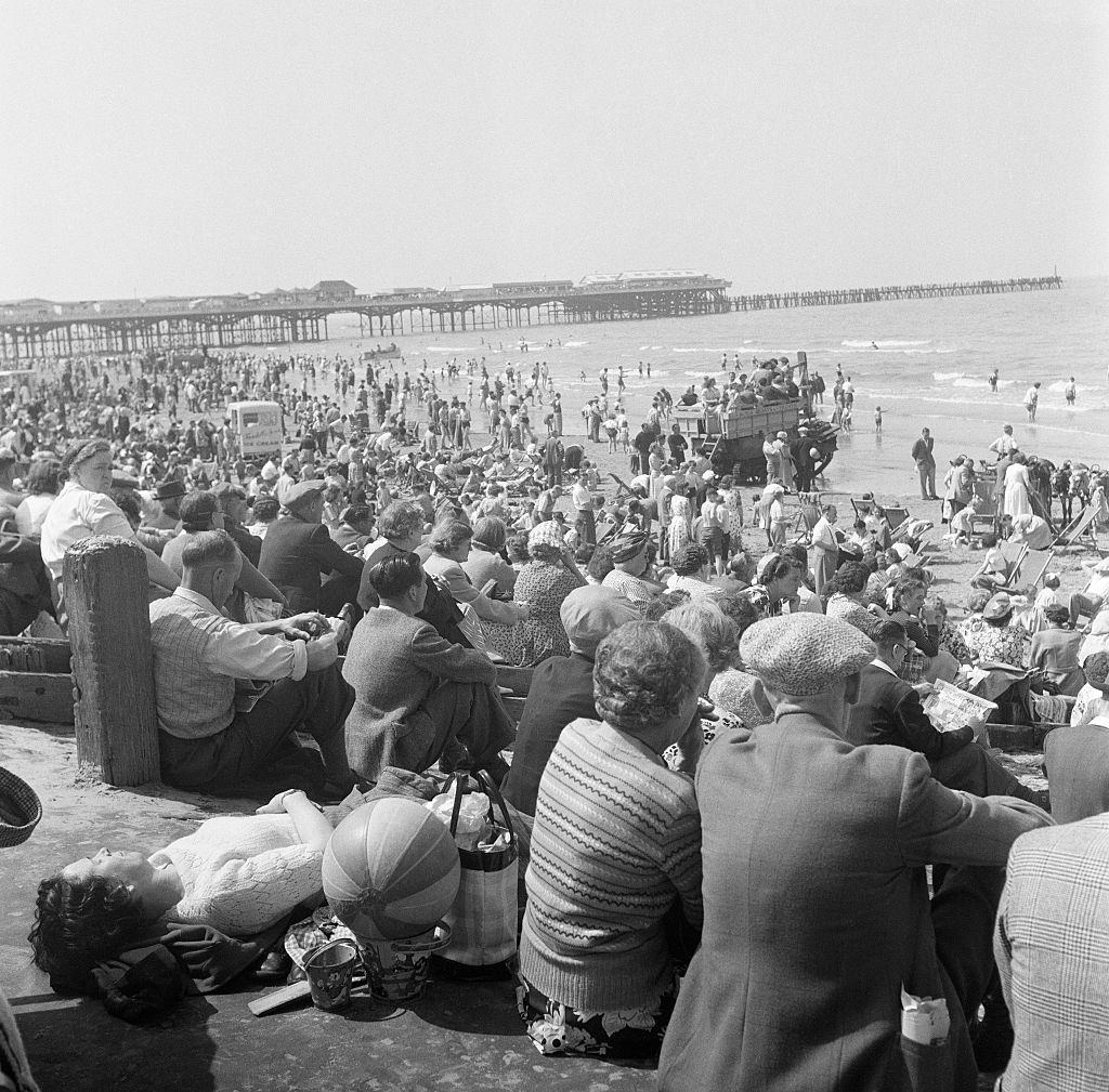 Holiday scenes in and around Blackpool Beach, Lancashire. July 1952.