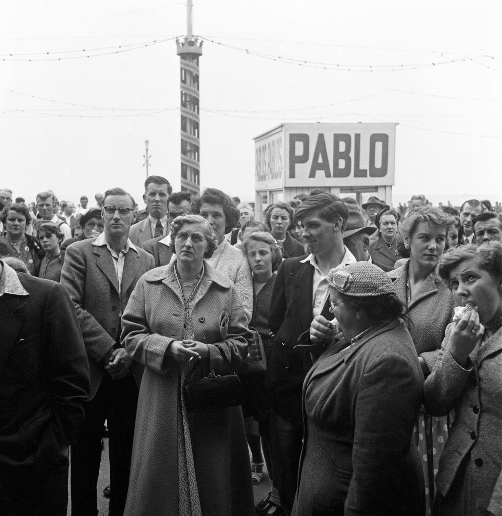 Scenes on the Golden Miles in Blackpool, 1956.