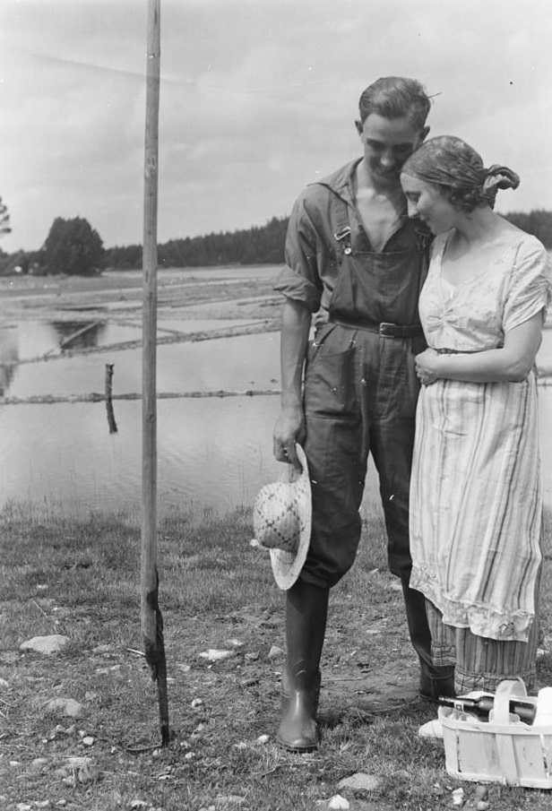 Young coulpe at Hampen lake, Central Jutland