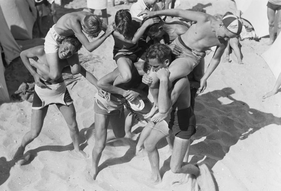 Young people at the beach